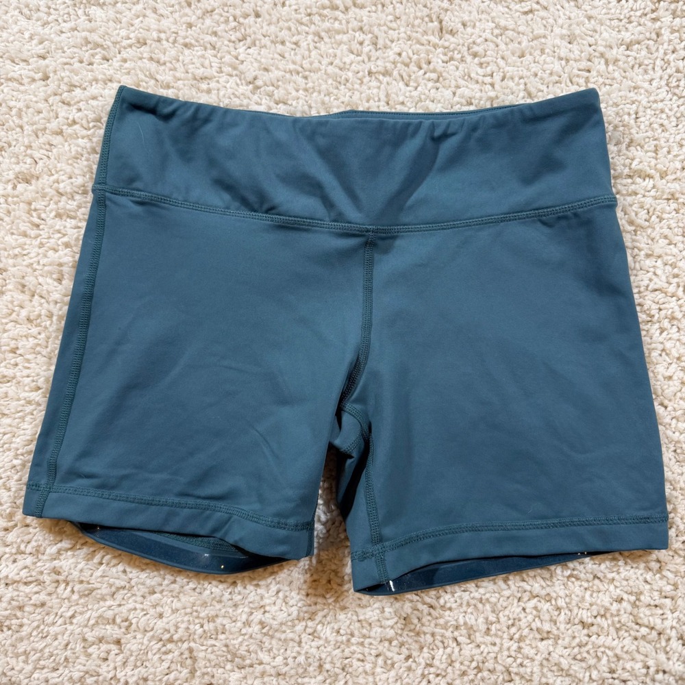 IAB MFG Womens Teal Blue‎ Compression Workout Shorts 8 Athletic Gym Activewear